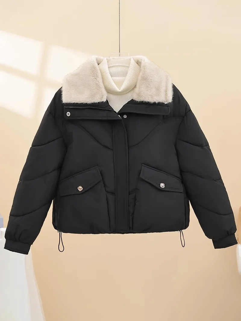 Damski płaszcz bawełniany Sli Thiened, jesienno-zimowy, luźny, modny, mały rozmiar, uniwersalny, z kołnierzykiem.