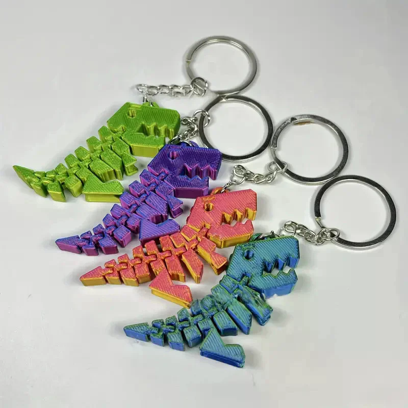 3D Printed Dinosaur Keychain Pendant Multi-joint Movable Creative Design Decoration Bag Accessories Charm Gift
