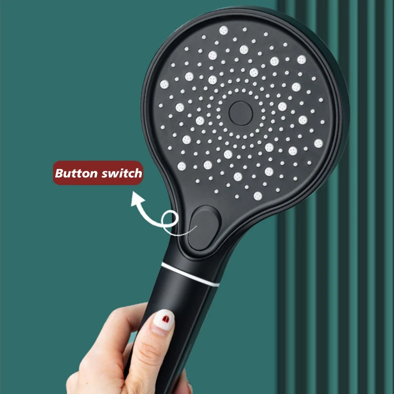 3 Modes Round Shower Head With Calcario Filter Spa High Pressure Save Water Rain Hose System Set Bathroom Faucet Accessories