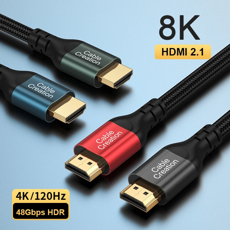 

CableCreation HDMI Cable 8K 60Hz 4K 120Hz 48Gbps Home Audio Theater HDR eARC for TV Box Xiaomi PS5 PS4 Xbox Sony LG Samsung TCL