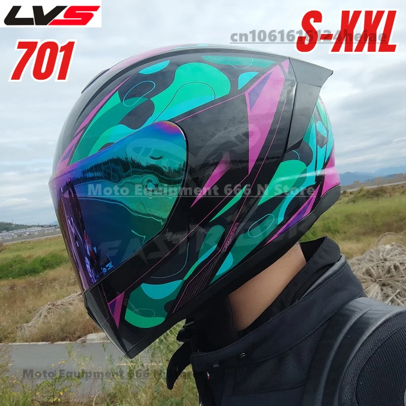 

Мотоциклетный шлем LVS 701 для мужчин и женщин, гоночный шлем для мотокросса, полнолицевой шлем с двойными зеркалами, casco moto, сертификация DOT