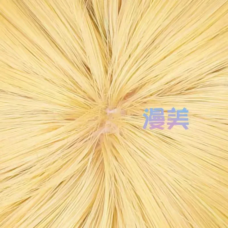 أنيمي أبل جاك شعر مستعار تأثيري 65 سنتيمتر طويل الذهبي فروة الرأس الباروكات مقاومة للحرارة الشعر الاصطناعية للنساء هالوين