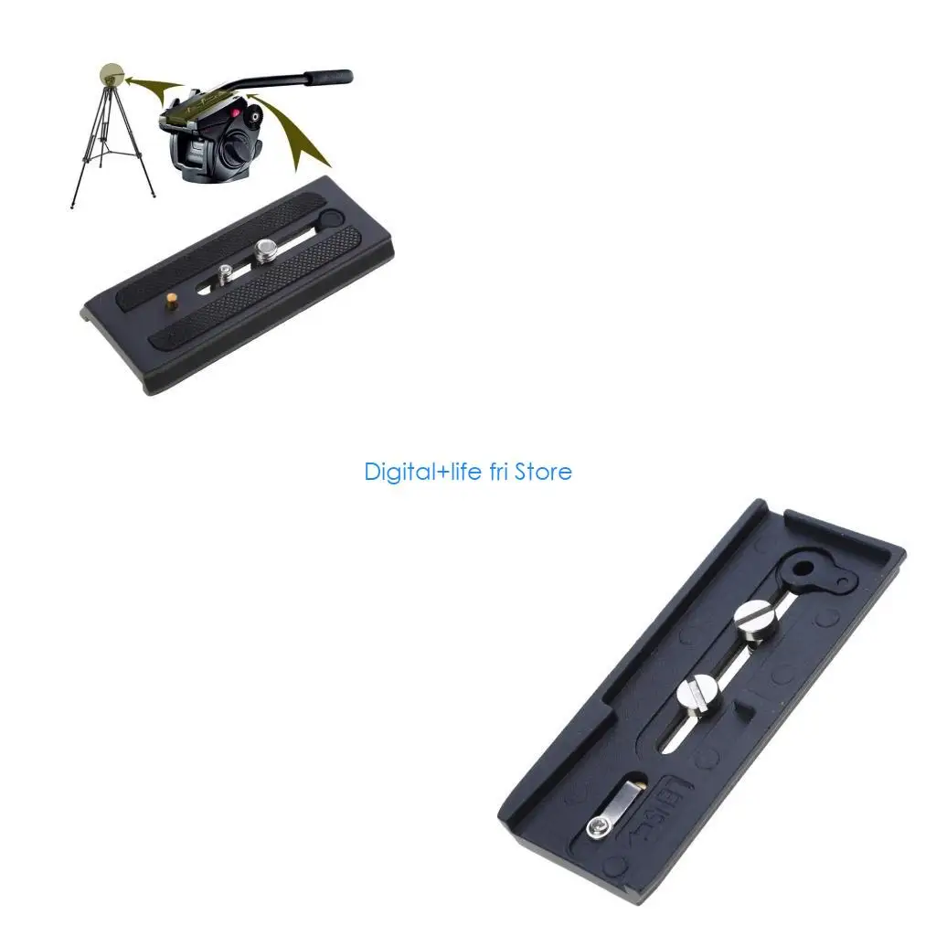 Montagem adaptador conexão rápida E06D com roscas 1/4" e 3/8" para tripé MFT577/500/701