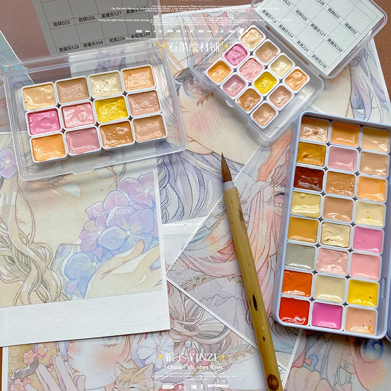 Imagem -02 - Handmade Brand Watercolor Skin Tones para Iniciantes Suprimentos de Pintura com Cartão hb Schmincke ds Mijello 12 Cores 24 Cores