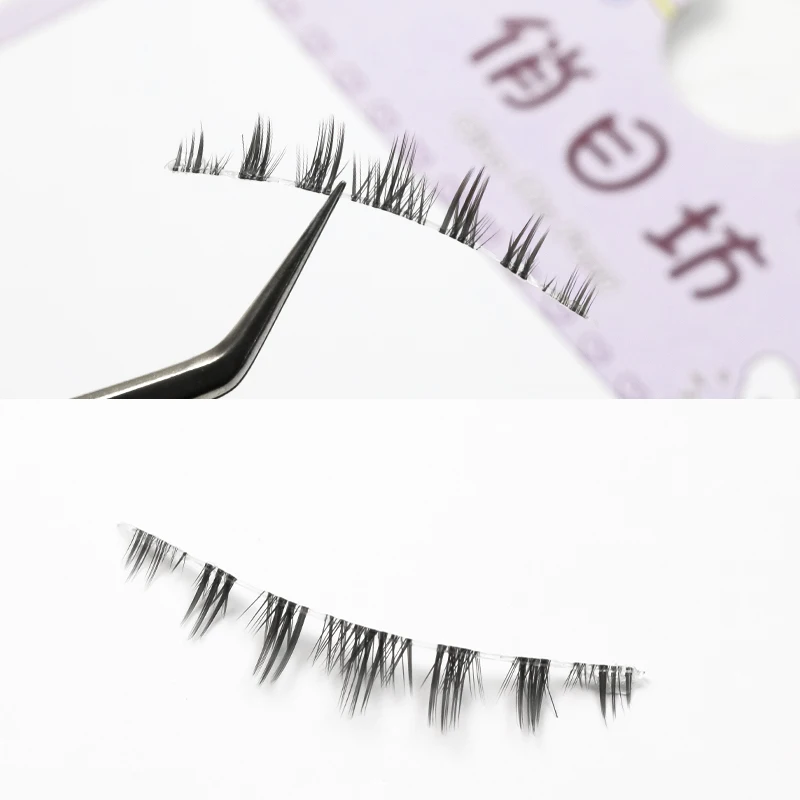 5 Pairs Lower Lashes Manga Clear Band Wispy Small Flame Under False Lashes Strip Natural Bottom Eyelashes Korean Makeup