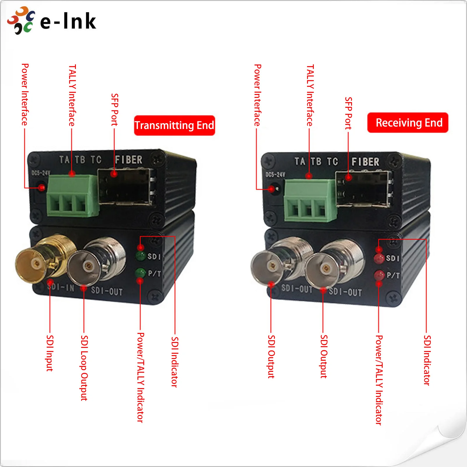 3G SDI Fiber Converter with Tally or RS485 3g sdi video fiber optical extender up to 20KM