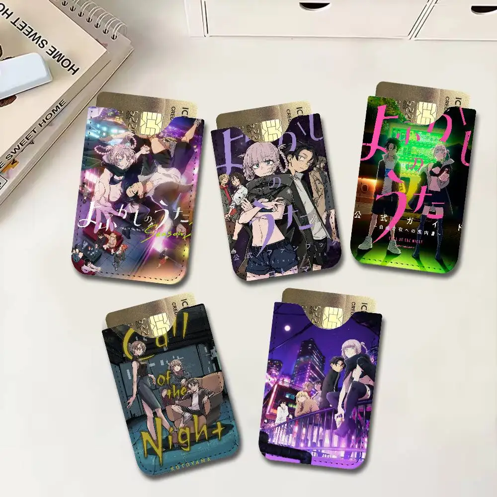 Anime C-Call of the Night Comic PU Leather Card Holder Sleeve for Credit Cards,Secure/Slim Design, Travel Storage Essentials