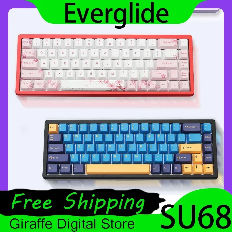 Everglide SU68 Mechanical Keyboard 8K Aluminum Alloy Low Delay Esports Gaming Keyboard PC Gamer Accessories Man Gifts VALORANT