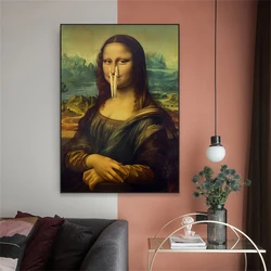 Altered Art Mona Lisa Toilet Poster Funny Bad Smell Funny Bathroom Wall Art Print Bathroom Wall Art Canvas Painting Humor Decor