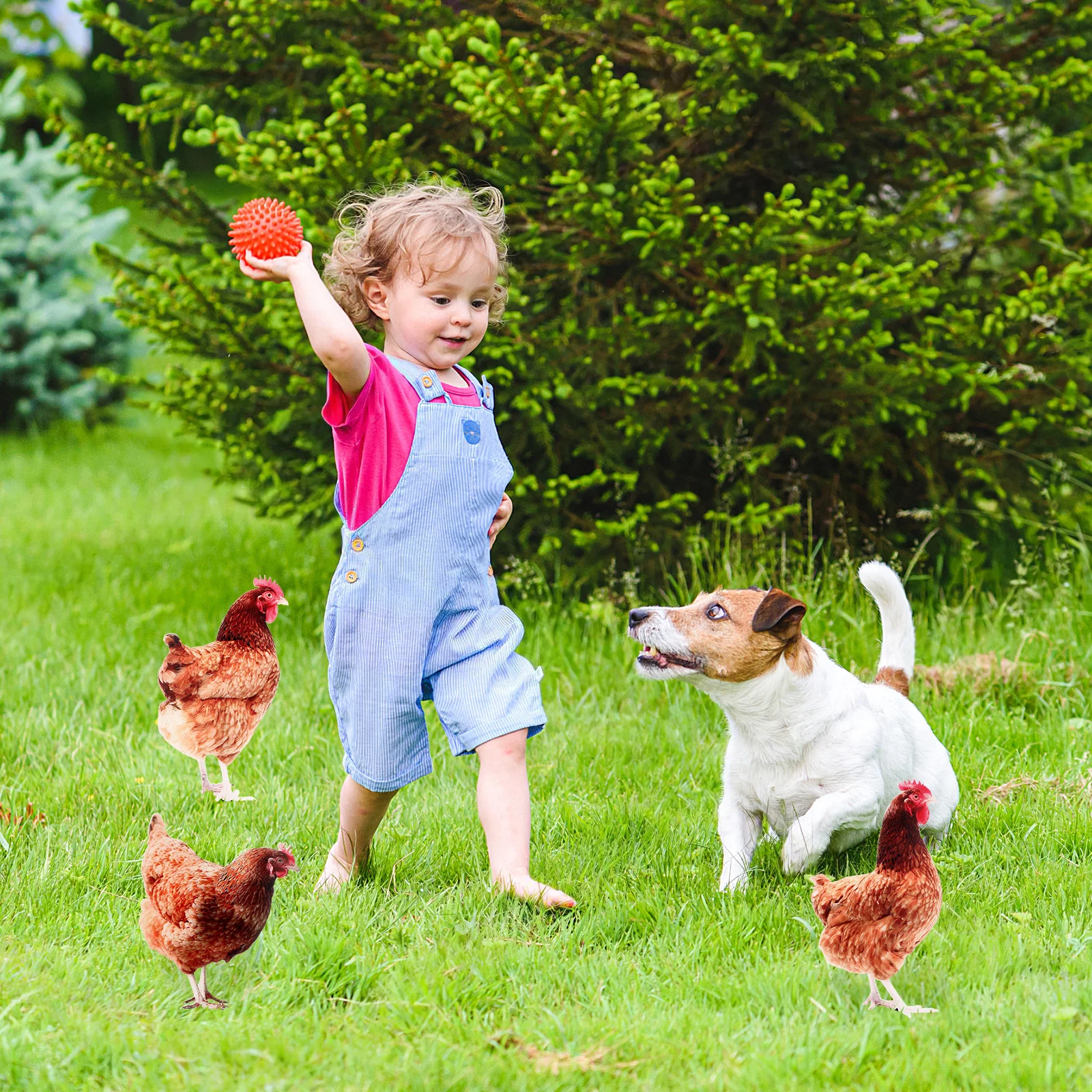 

3Pcs Garden Hen Stakes Realistic Acrylic Chicken Sculptures Outdoor Lawn Decoration Yard Ornamental Art Garden Accessory