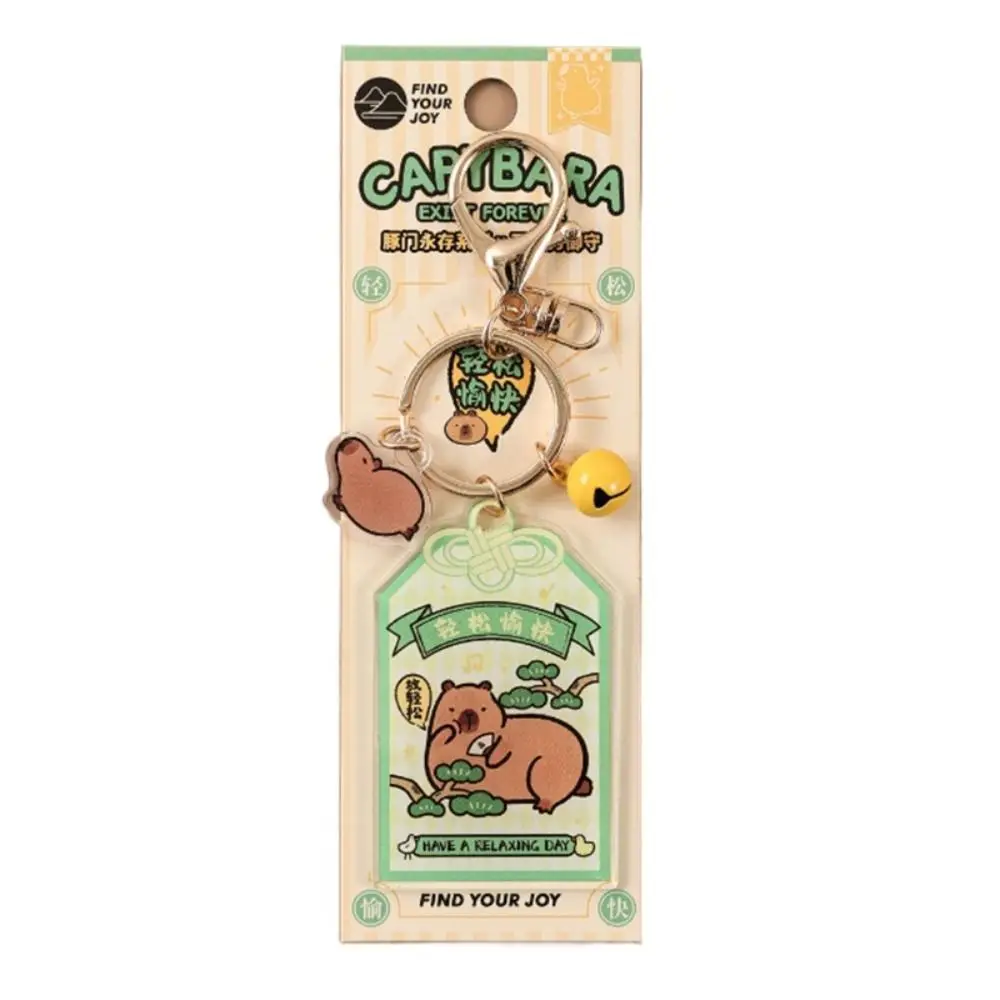 Kawaii Amulet Capybara Keychain Bless Kapibara Acrylic Capibara Keyring Cute Creative OMaMoRi Capybara Pendant Bag Hanging