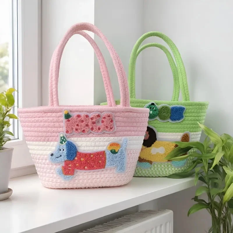 

1 шт. Подарочная коробка в форме сосиски для собак, милая мультяшная сумка-органайзер из хлопкового каната, многофункциональная сумка для хранения для путешествий и домашнего использования