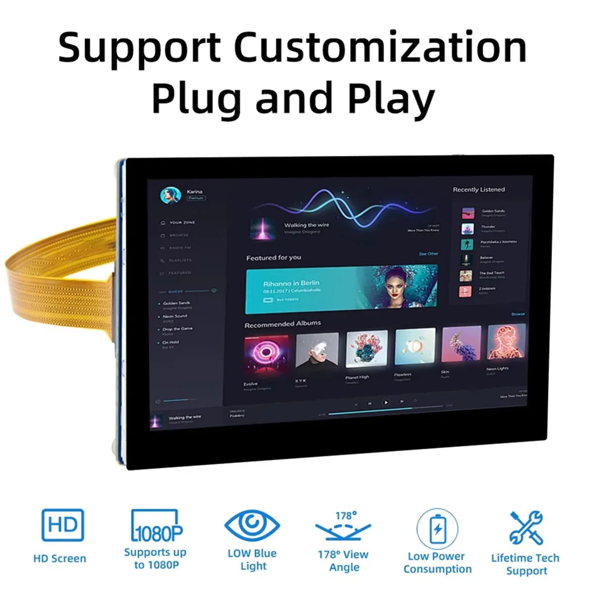 

4.3 Inch RPi5 Touch Screen LCD Display Portable Capacitive Touchscreen Monitor 800x480 for 5 4 3 3B+ 2