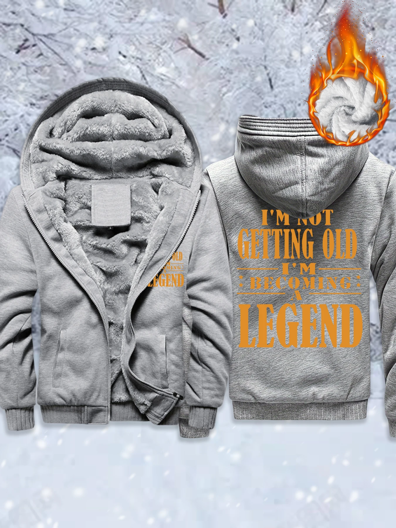

I'M Not Getting Old Print New Unisex Fleece Warm Jackets Soft Comfy Veste Winter Thicken Streetwear Zip-Up Pocket Hoodie Mens