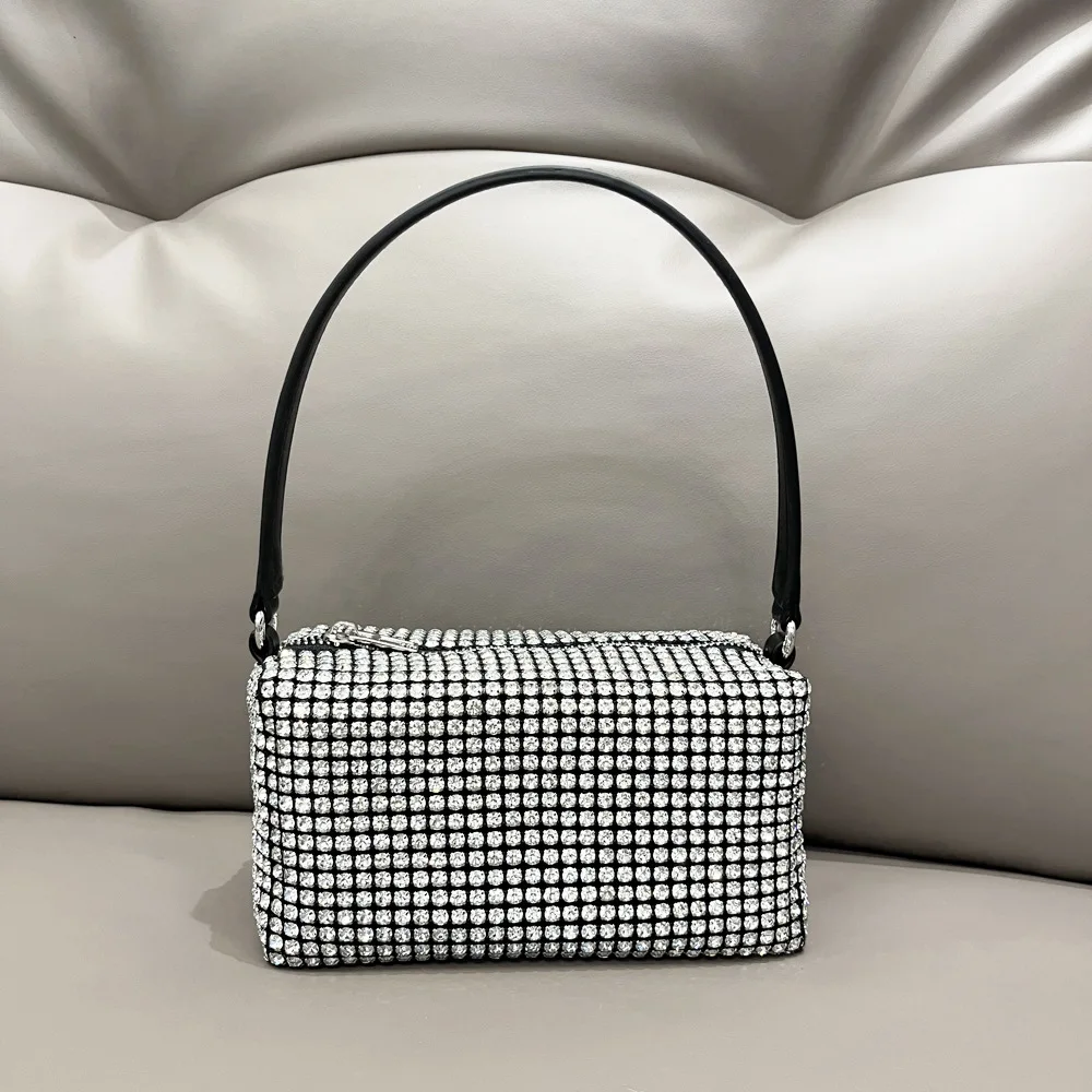 

Women's Shoulder Bag Handmade Rhinestone Armpit Bag Sparkling Diamond-Encrusted Shoulder Handbag Fashionable Women's Bag