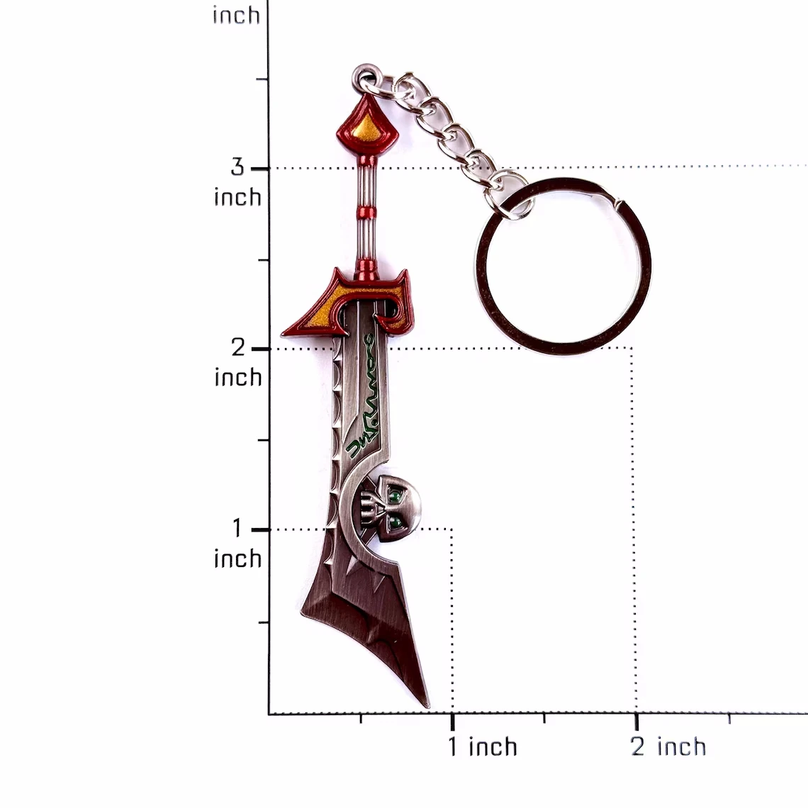 Anime Frostmourne Kuiersaila Ashbringer Xue Hou Schlüsselanhänger | Mini Metall-Schafskopf Löwenkopf Modell Schwert König Lich Llane Anhänger – Detail 3