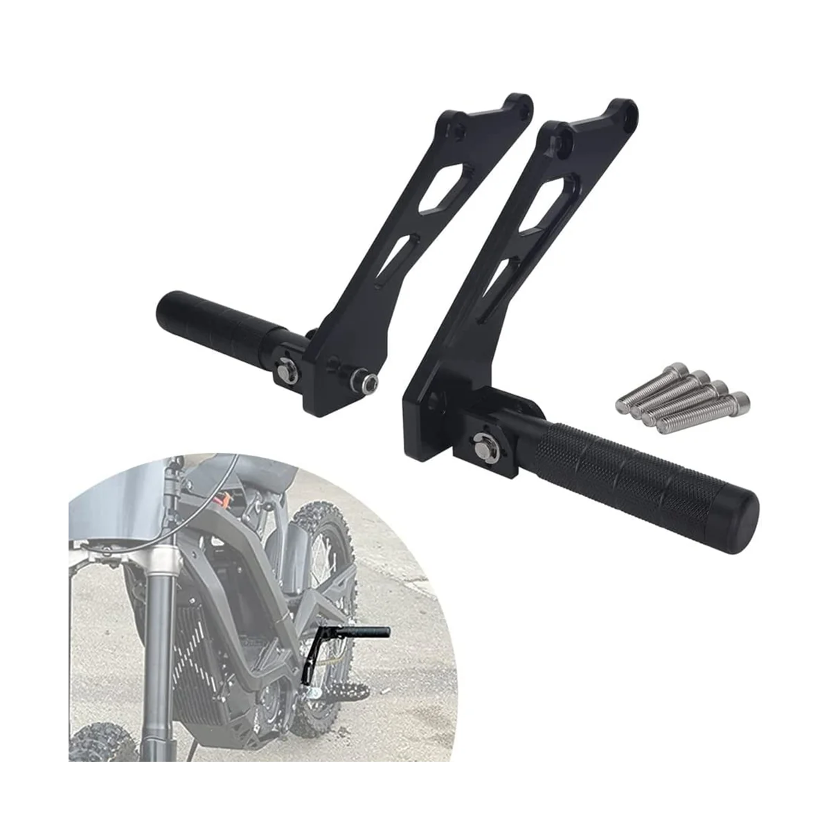 Rear Foot Pegs Kit, Foot Pedals Rests with Bracket for Sur Ron Light Bee X/S/L1E Segway X260/X160 Electric Dirt