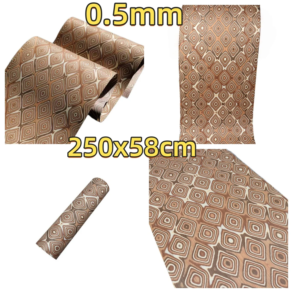 

Vintage Dzi Bead Veneer, 0.4-0.5mm, 250x58cm, For Wood Doors & Inlay Craft.(Backing Non-woven Fabric)