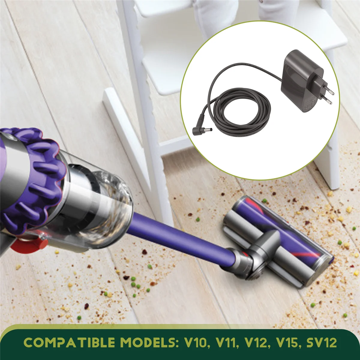 Top-rReplacement Charger for Dyson V10 V11 V12 V15 SV12 Absolute Animal Motorhead Cordless Vacuum Cleaner 30.45V 1.1A Eu