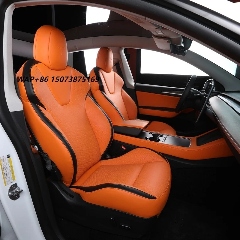 2022 Luxury Car Leather Seats Cover Customized Car Accessories for Model 3 Model X Model Y