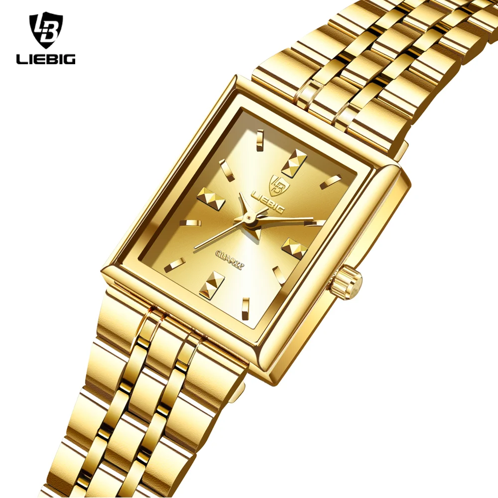 LIEBIG Luxury Elegant Simple Quartz Wristwatches Fashion Automatic Women's Watches Stainless Steel Strap Time Watch Reloj Mujer