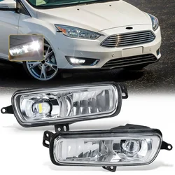 For Ford Focus MK3 2015 2016 2017 2018 LED Car Front Bumper Fog Lamp Fit White Headlight Daytime Running Light Car Accessories