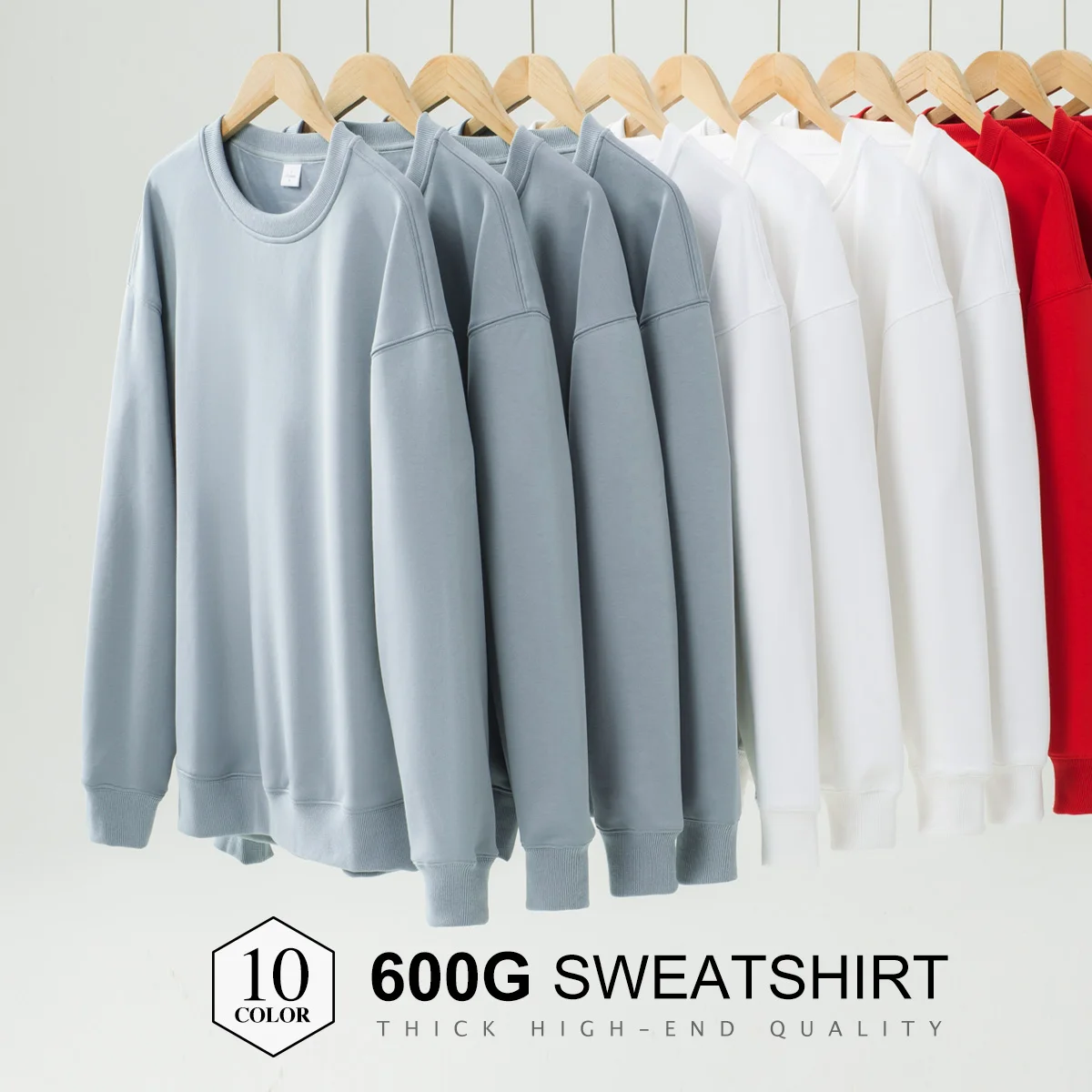 

Autumn Winter New Solid Basic O-Neck Sweatshirts Essential Unisex Casual Fleece Thicker 600g Plus Size Men Women Plain Pullover