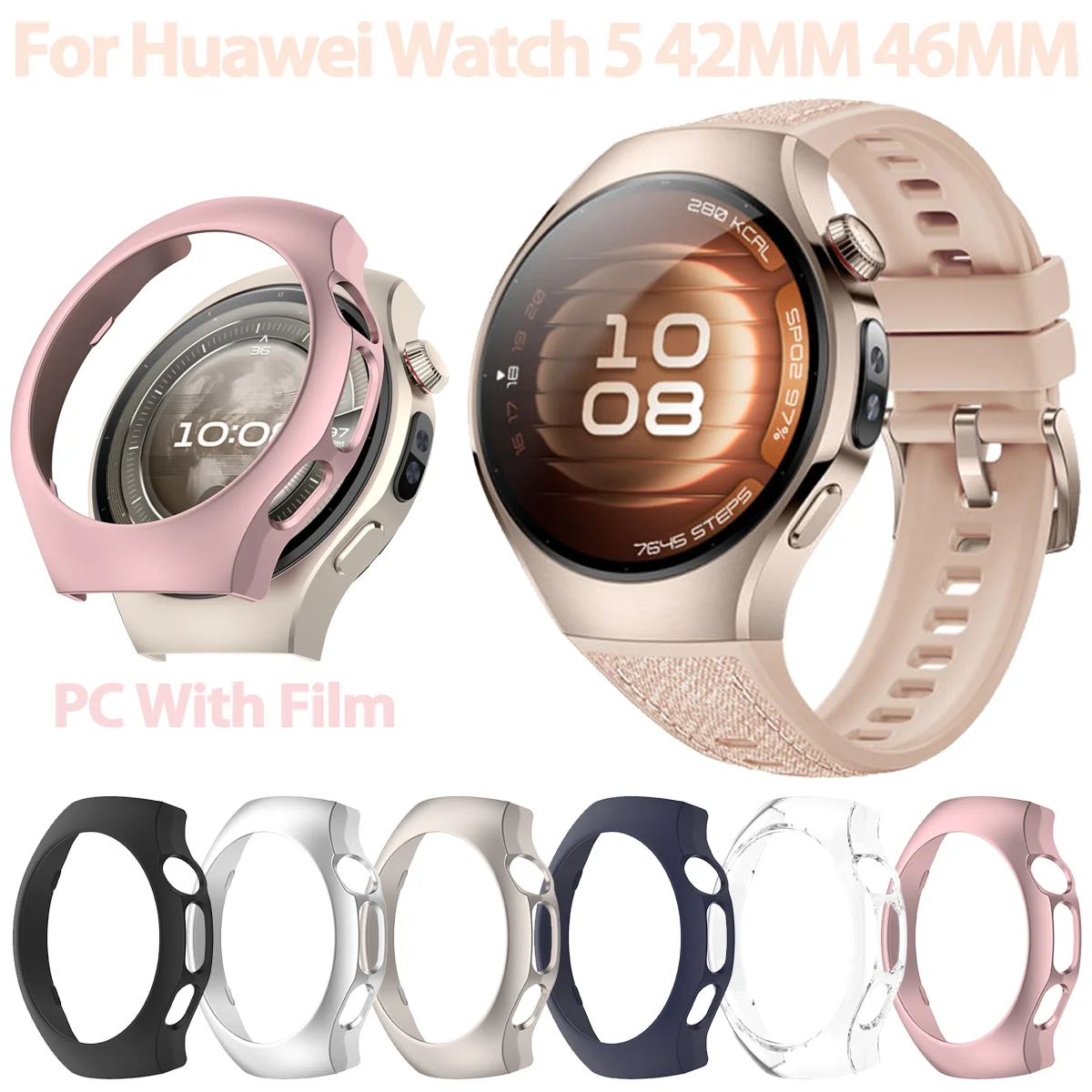 Жесткий чехол для ПК для Huawei Watch 5, 46 мм, 42 мм, противоударный защитный матовый чехол с полой половиной корпуса