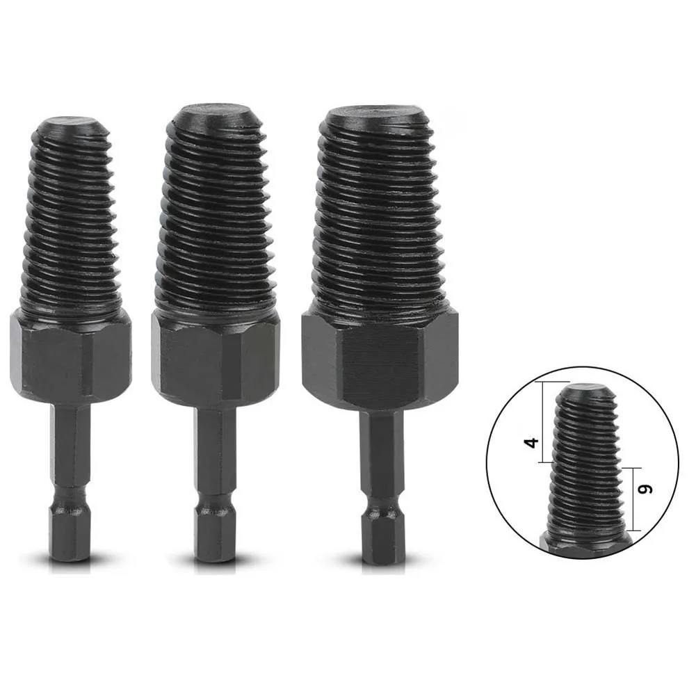 3pcs Hex Shank Broken Screw Extractor Set For 1/2 3/4 1 Inch Water Pipe Faucet Plumbing Repair Removal Tool Drill Bit Kit