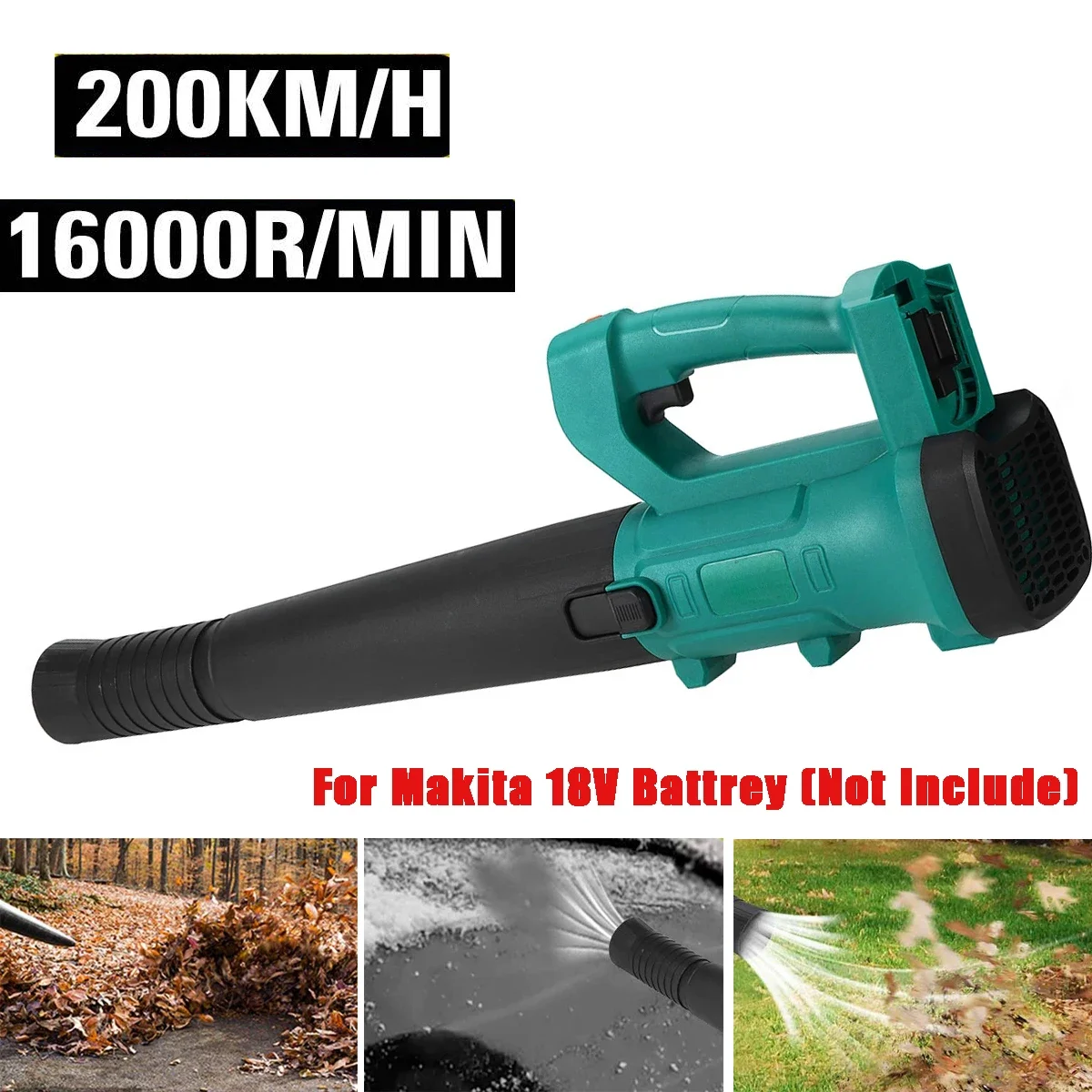 Cordless Electric Air Blower Leaf Snow Dust Handheld Blower Collector Computer Cleaner Power Tools Garden For Makita 18V Battery