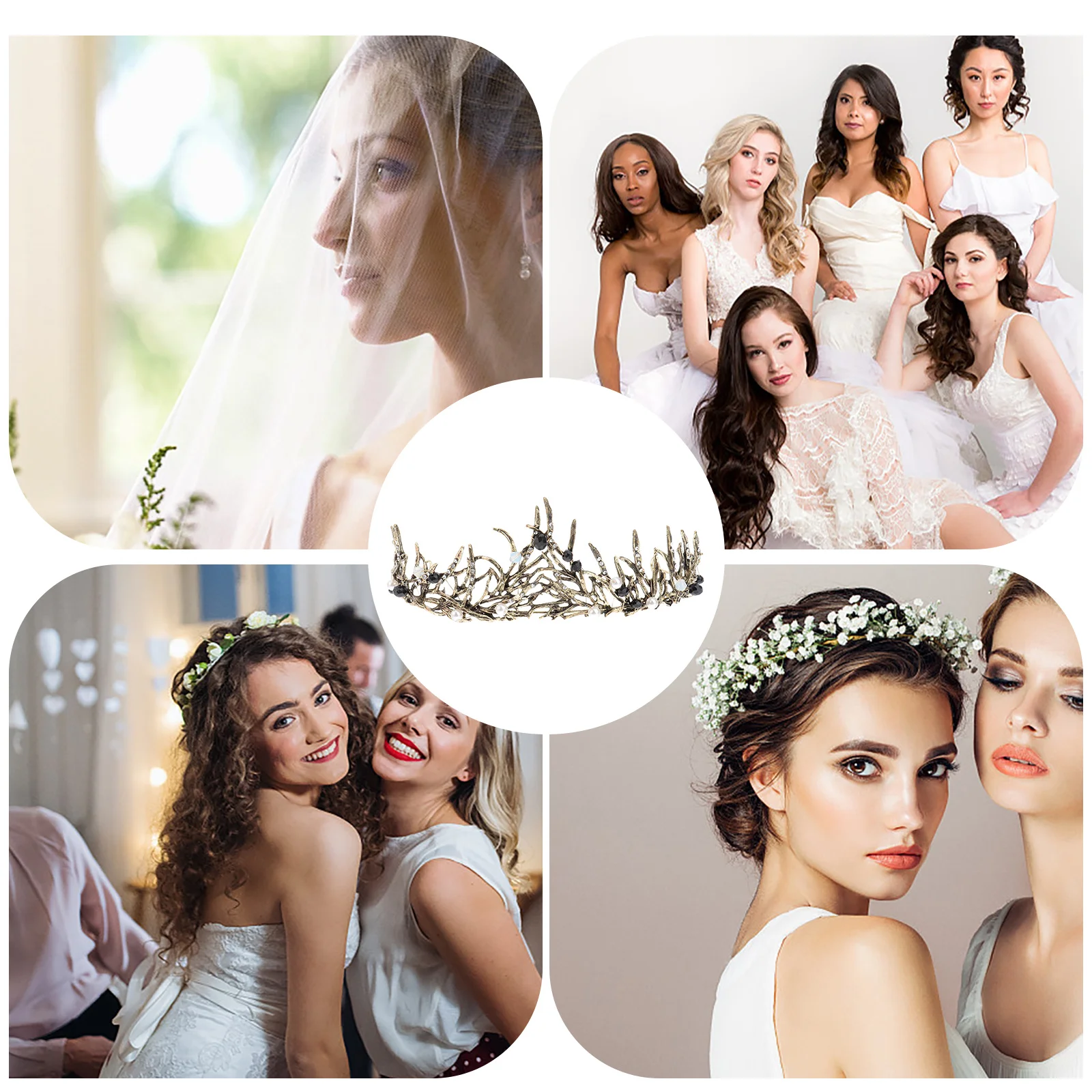 Acessórios de cabelo de noiva faixa de cabelo para casamento feminino joias de ouro moda chapéu de noiva flor senhorita