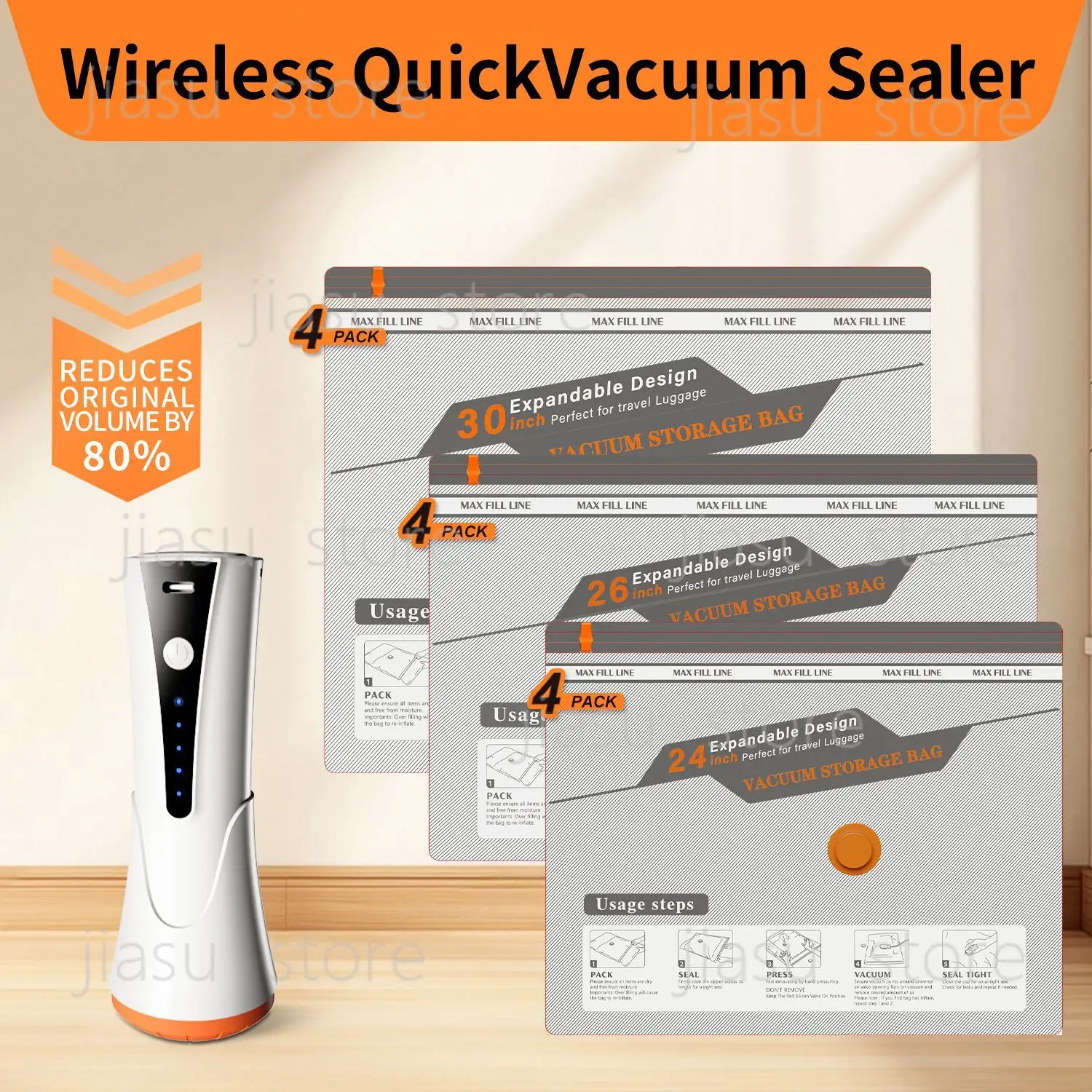 

Home Small Handheld Vacuum Sealing Machine Air Pump for Food Bags & Travel Clothes Compression