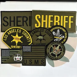 US SHERIFF Patches With Hook&Loop Security Identification Costume Badge Tactical Embroidered Patch For Vest Jacket Morale Emblem