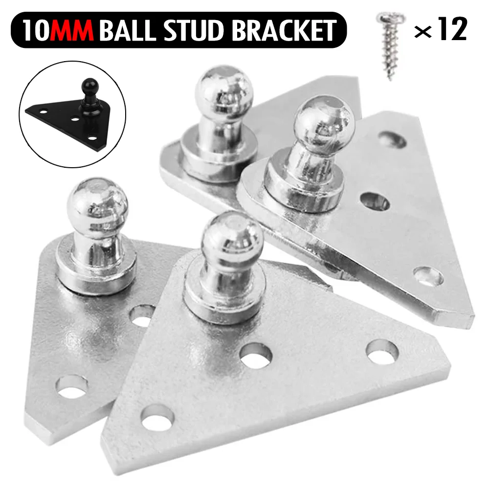 10MM Ball Stud Mounting Bracket for Universal Gas Spring Struts Lift Support Shock Prop Steel Socket 2 pack 4 pack