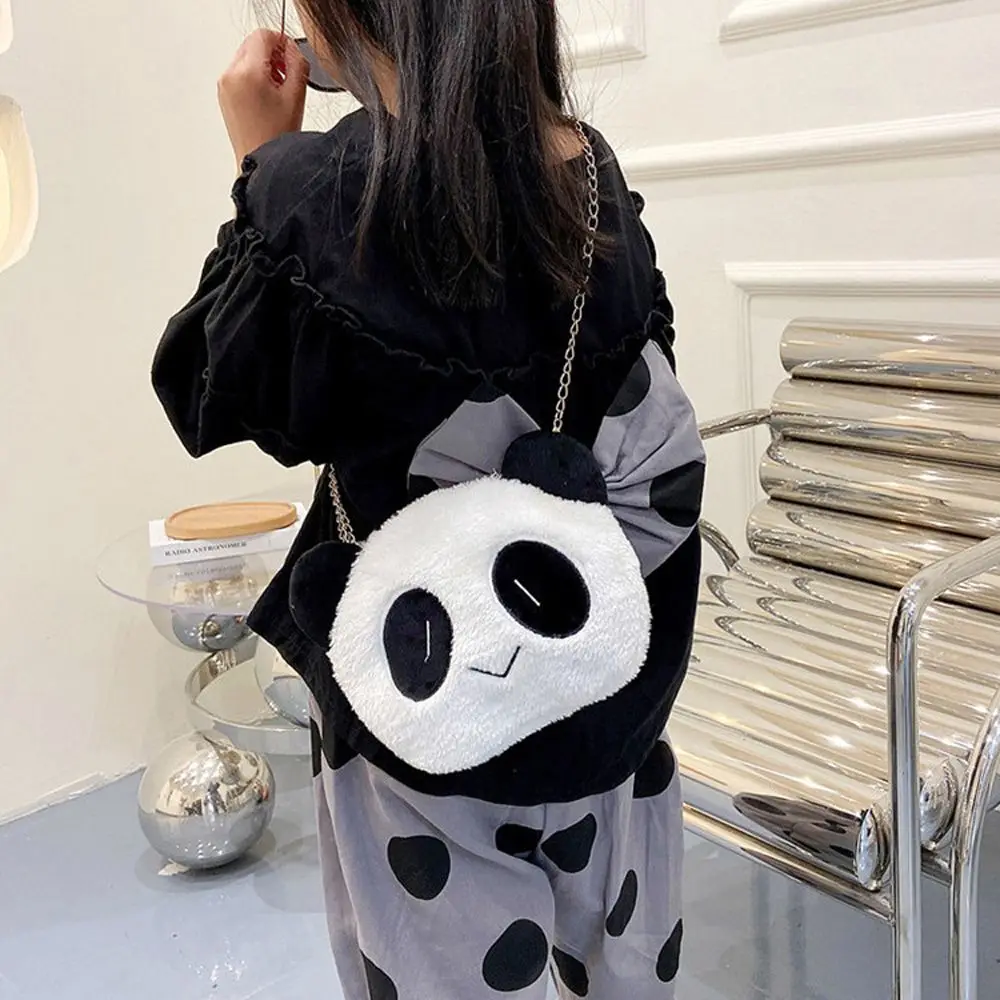 Tas selempang imut musim dingin, tas kurir, tas penyimpanan kartun Panda, tas tangan imut gaya Korea