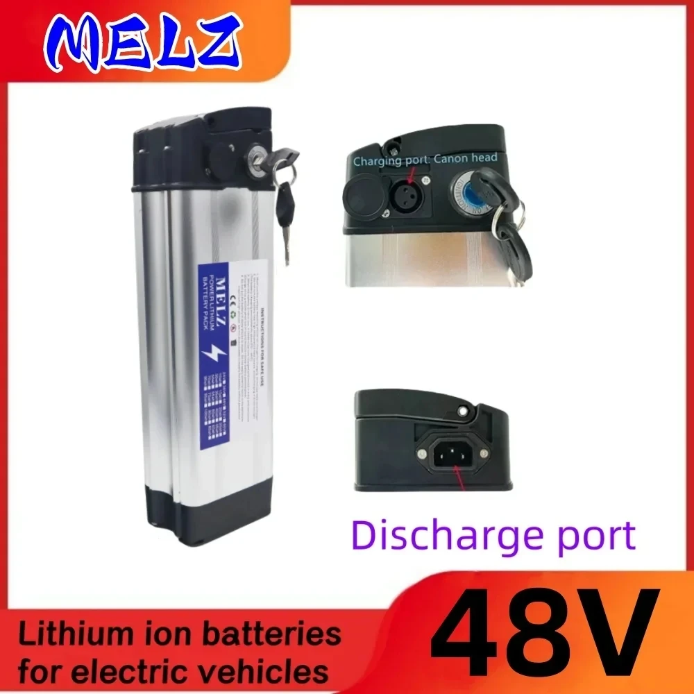 48V 20ah 25ah 30ah 35ah 40ah 50ah lithium battery aluminum case anti-theft lock suitable for silver fish 250-1000W free charging