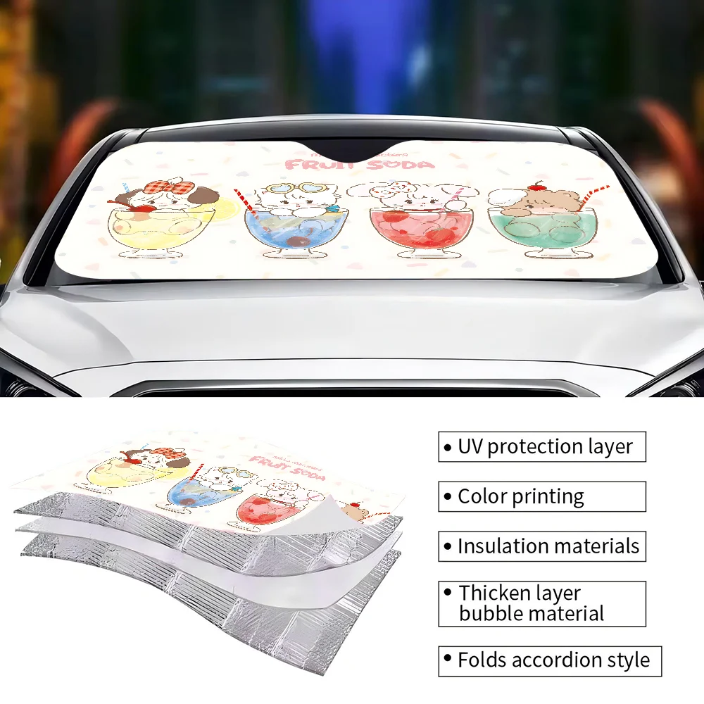 Mikko Anime Cartoon Car Sunshade Front Window Cover Windshield Sun Shade Car Visor Protection Interior Accessories