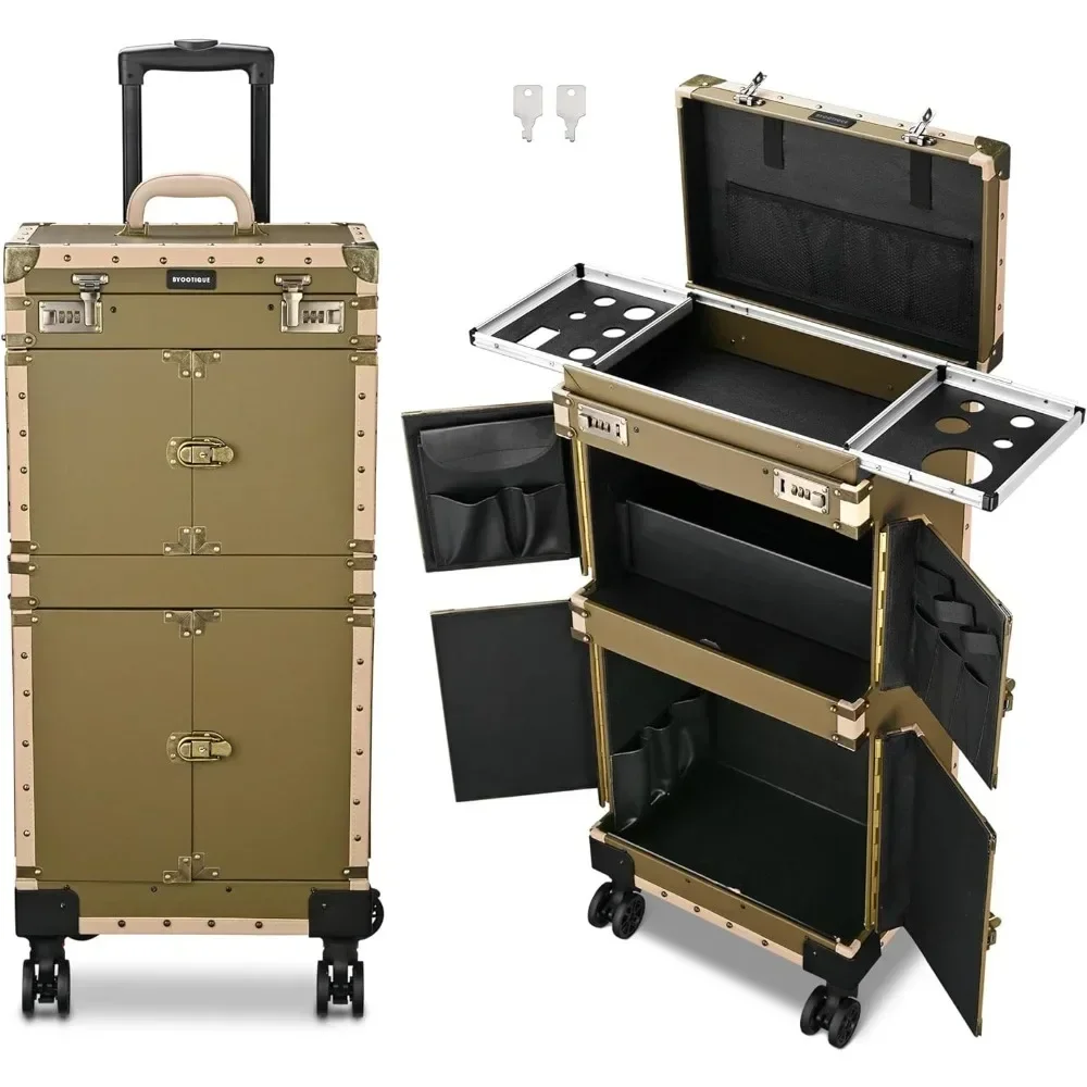 Salon Trolley, Rolling Train Case Travel Stylist Lockable Hairdressing Clipper Modern Simple Fashion Multifunction