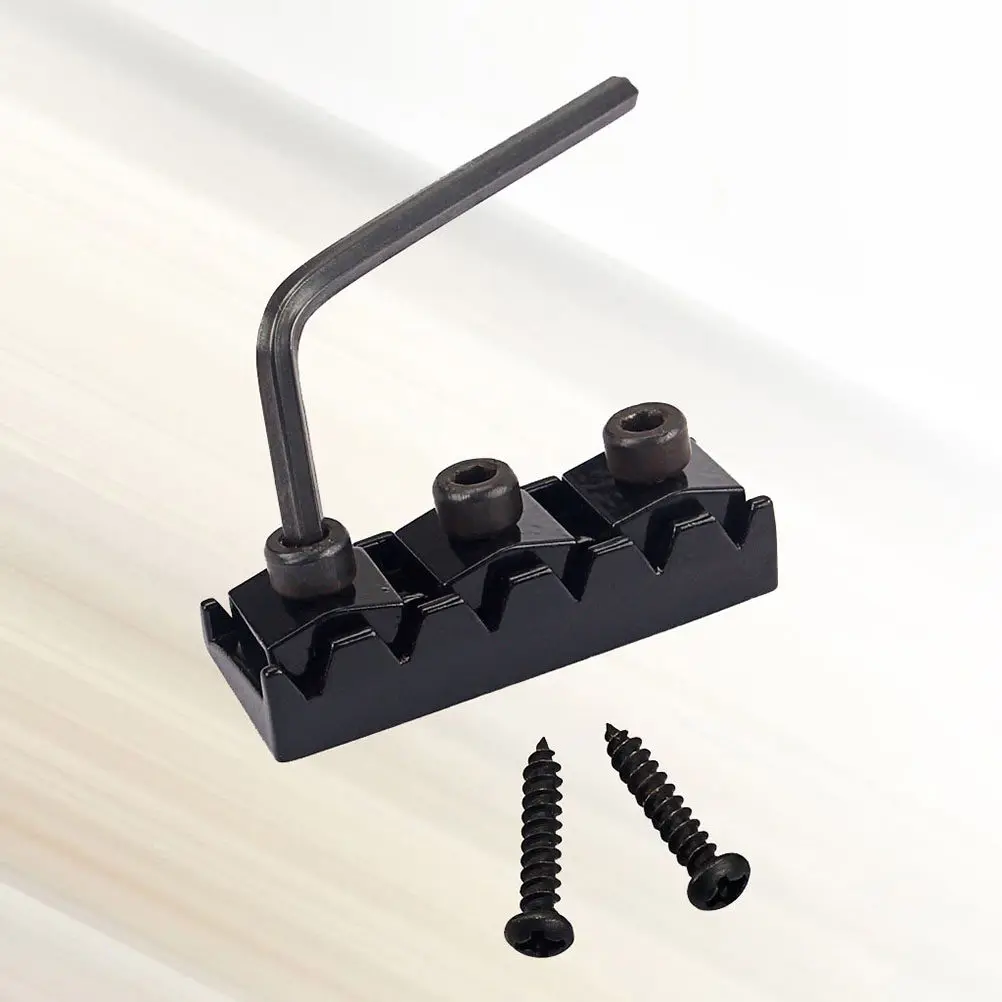 42Mm Zinc Alloy Guitar Locking Nut String Tool Electric Guitar Parts Accessories Black Wrench view 2