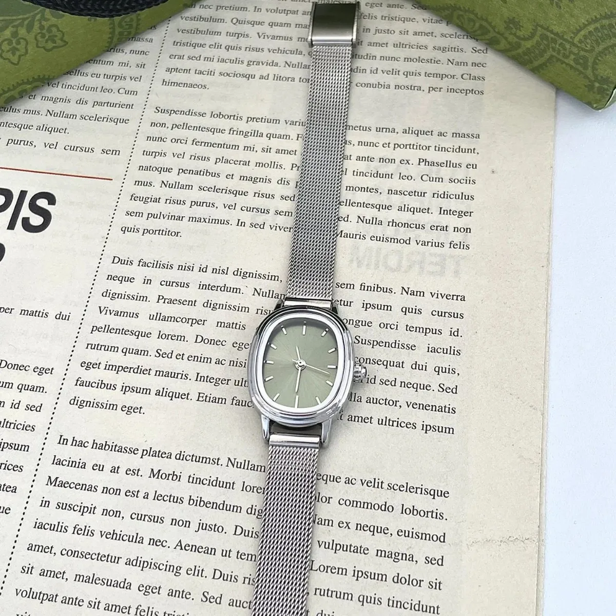 Minimalist Cool-Tone Silver Oval Quartz Watch for Women Elegant and Versatile Small Chain Watch