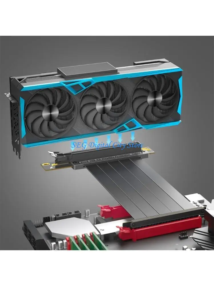 

U75B Highly Performances PCIe4.0 GPU Extension Risers Cable for Mini ITX Structure Compact Computer Case Optimizing Airflows