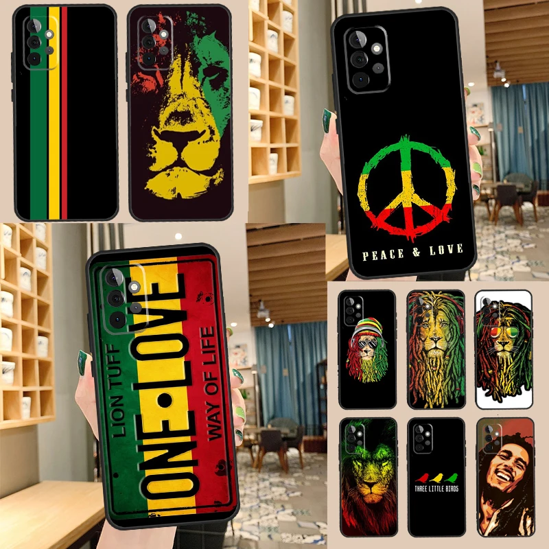 Bob Marley Rasta Lion Case For Samsung Galaxy A14 A34 A54 A53 A33 A13 A12 A22 A32 A52 A72 A51 A71 A52S Cover