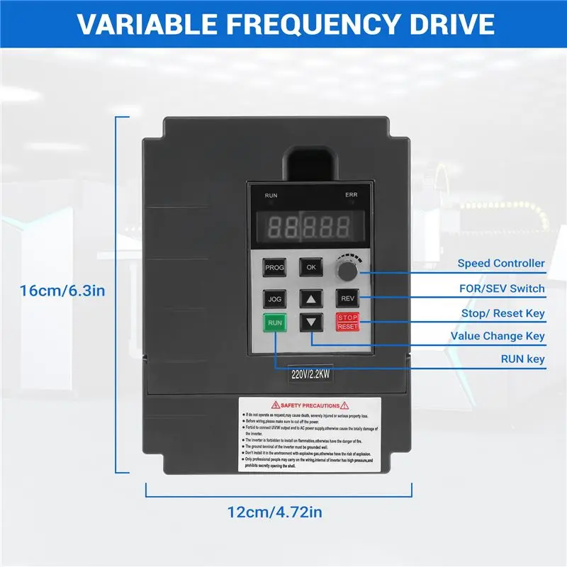 RMWIN-2.2KW 220V Variable Frequency Drive Inverter Single To 3 Phase CNC VFD Universal