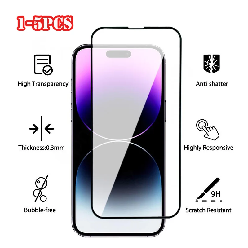 

Anti-scratch Anti-fingerprint Tempered Glass for Iphone15 14 13 12 11 Pro Max X XR XSMAX 8 Plus SE Screen Protective Film