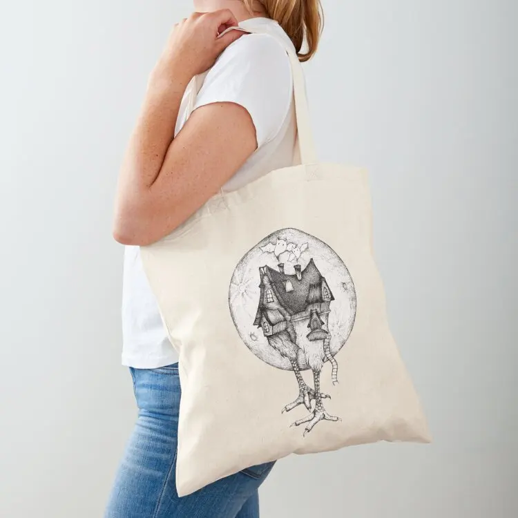 

Baba Yaga_s house and ghosts Tote Bag Women's shopping bag Women's bags bags luxury women Customizable tote bag