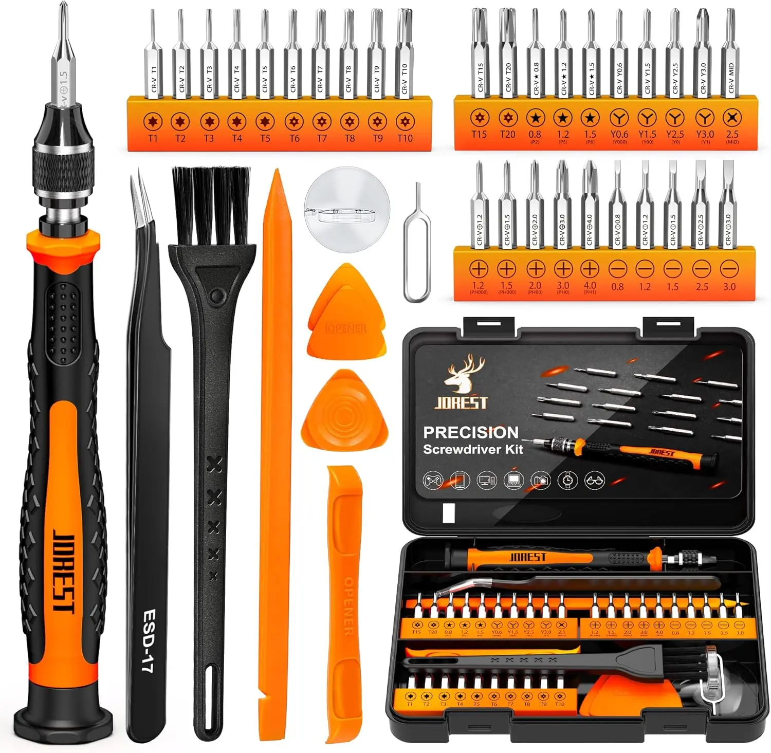 

Набор прецизионных отверток из 40 предметов с насадками Torx, Triwing, Phillips, мини-набор инструментов для ремонта Macbook, ноутбуков, iPhone, PS5, Xbox, Switch