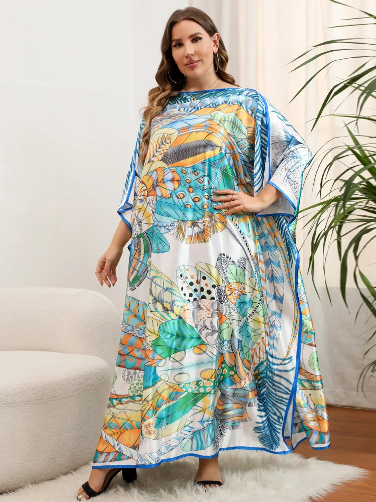 Bohemian Beach Dresses for Women 2022 Trend Printed Kaftans Maxi Robe Swimsuit Cover Ups Fashion Bathing Suits Dropshipping