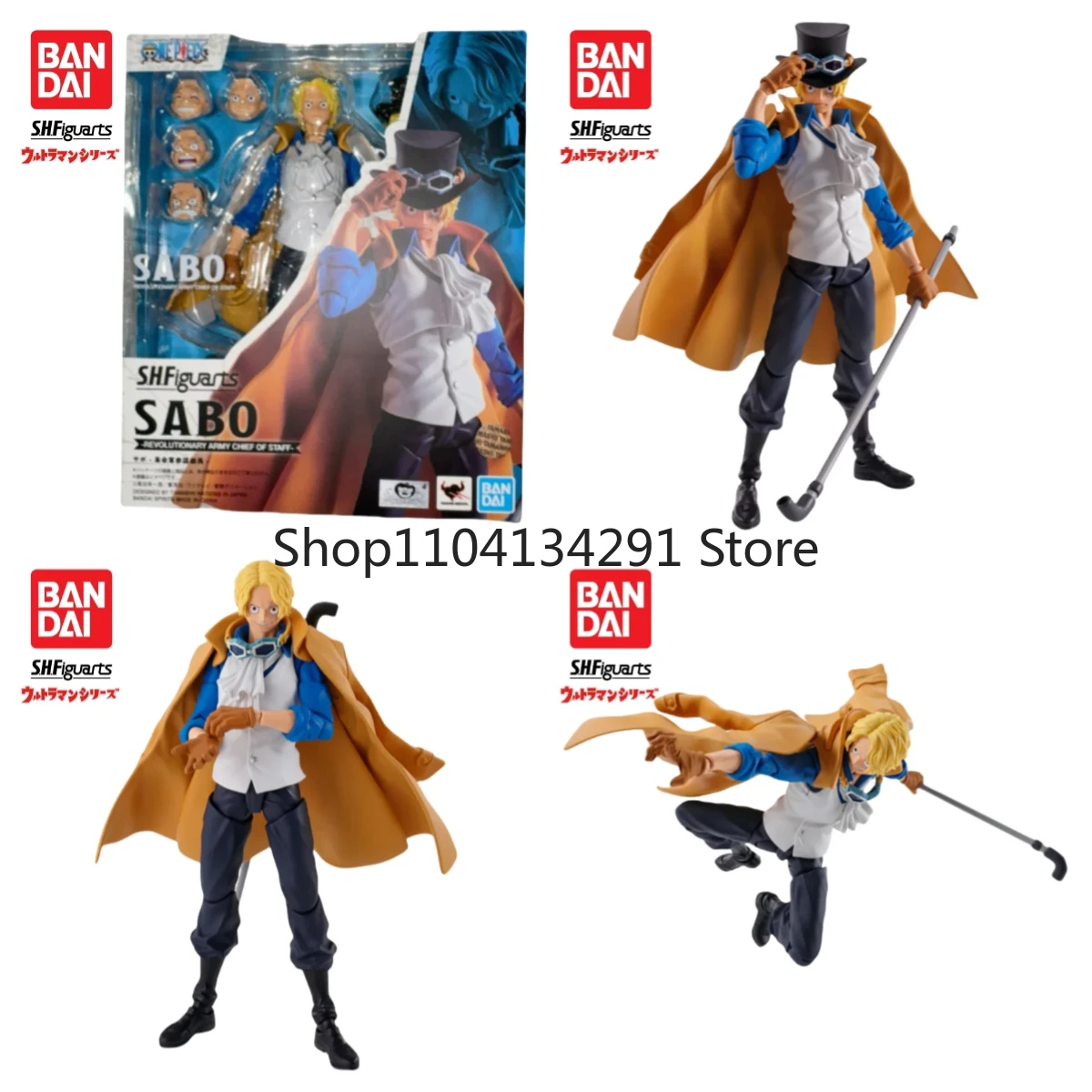 

Authentic Original Bandai SHF One Piece Sabo Revolutionary Army Chief of Staff Articulated Action Figure in Stock Birthday Gift