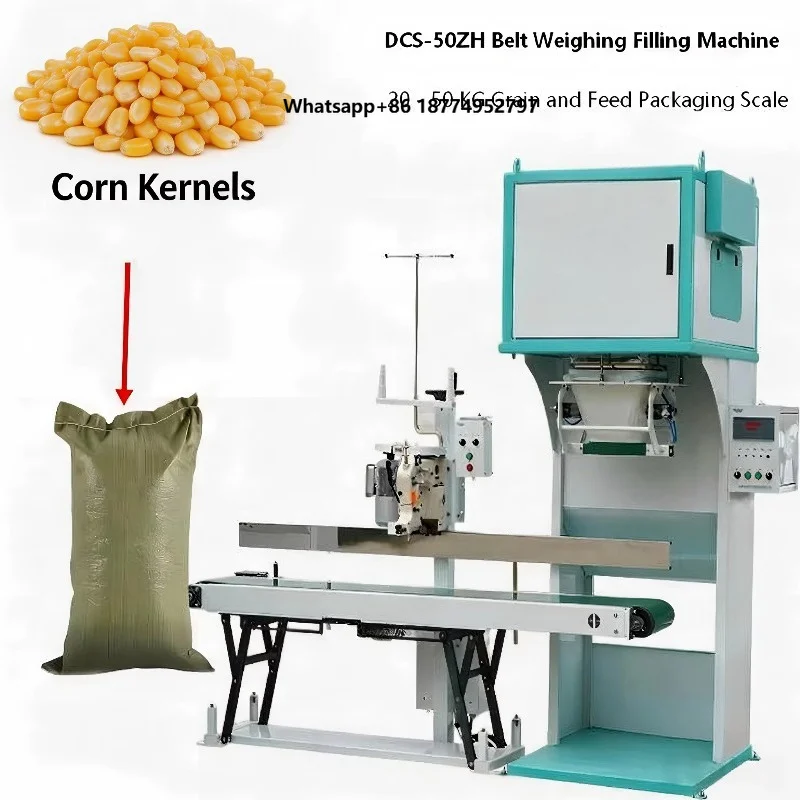 25-50kg Semi Automatic Animal Feed Filling & Packing Machine High Productivity Grain Corn Maize Powder Granule Materials
