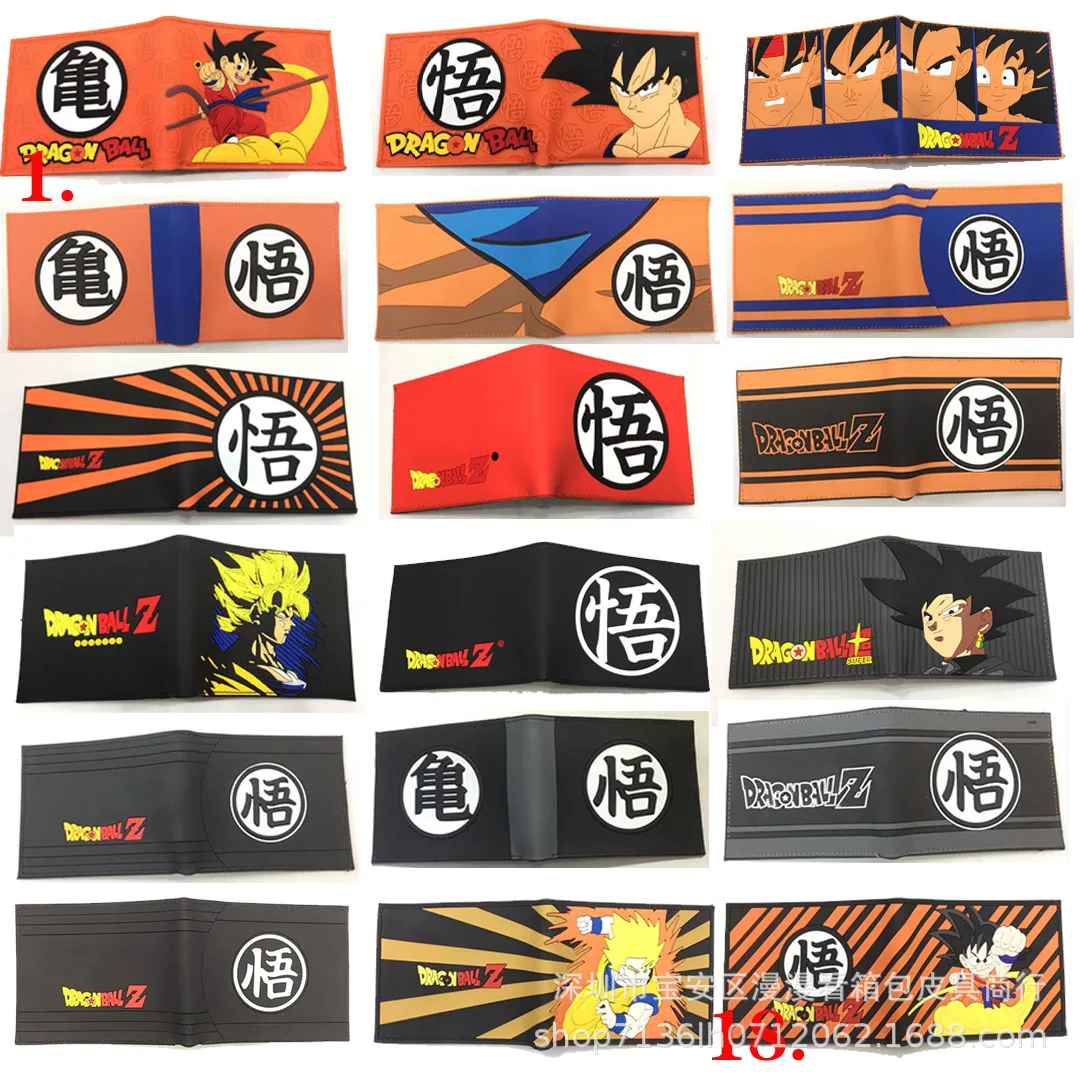 25 tipos de billetera de Pu con dibujos de Dragon Ball, Son Goku, Bulma creativo, monedero plegable Simple, tarjetero, regalo de cumpleaños para niño